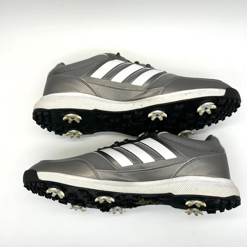 Adidas Tech Response 2.0 Golf Shoes Men 13 Grey Spiked EE9420 Lightweight Spikes